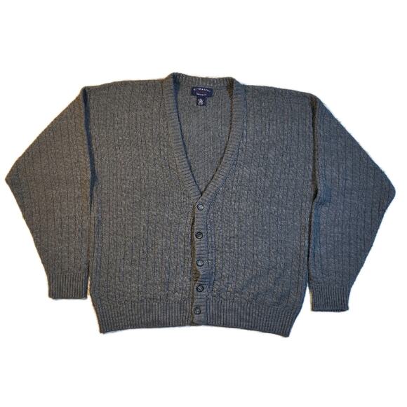 Vintage Cardigan Men's Sz XLT Gray Sutter & Grant Gray Indie 5 Button Sweater - Picture 1 of 9
